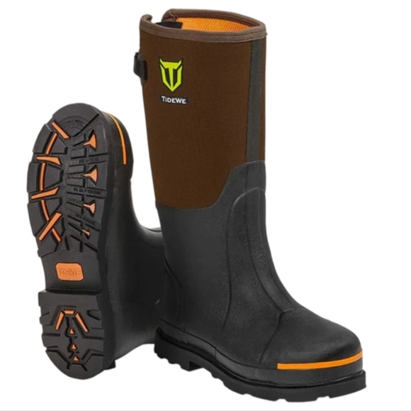 Rubber Work Boots for Men with Steel Toe & Shank, Waterproof - Picture 1 of 8